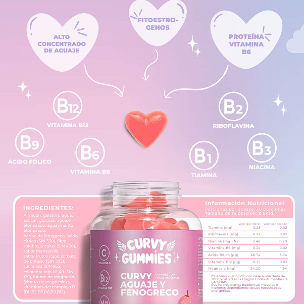Curvy Gummies: Suplemento en Gomitas para Moldear y Realzar tu Figura (60 unid) - Fajas Reductoras YESSI - Envío Gratis Chile